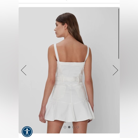 7 for all mankind Surplus Flounce Denim Dress White Sz M - Picture 3 of 10